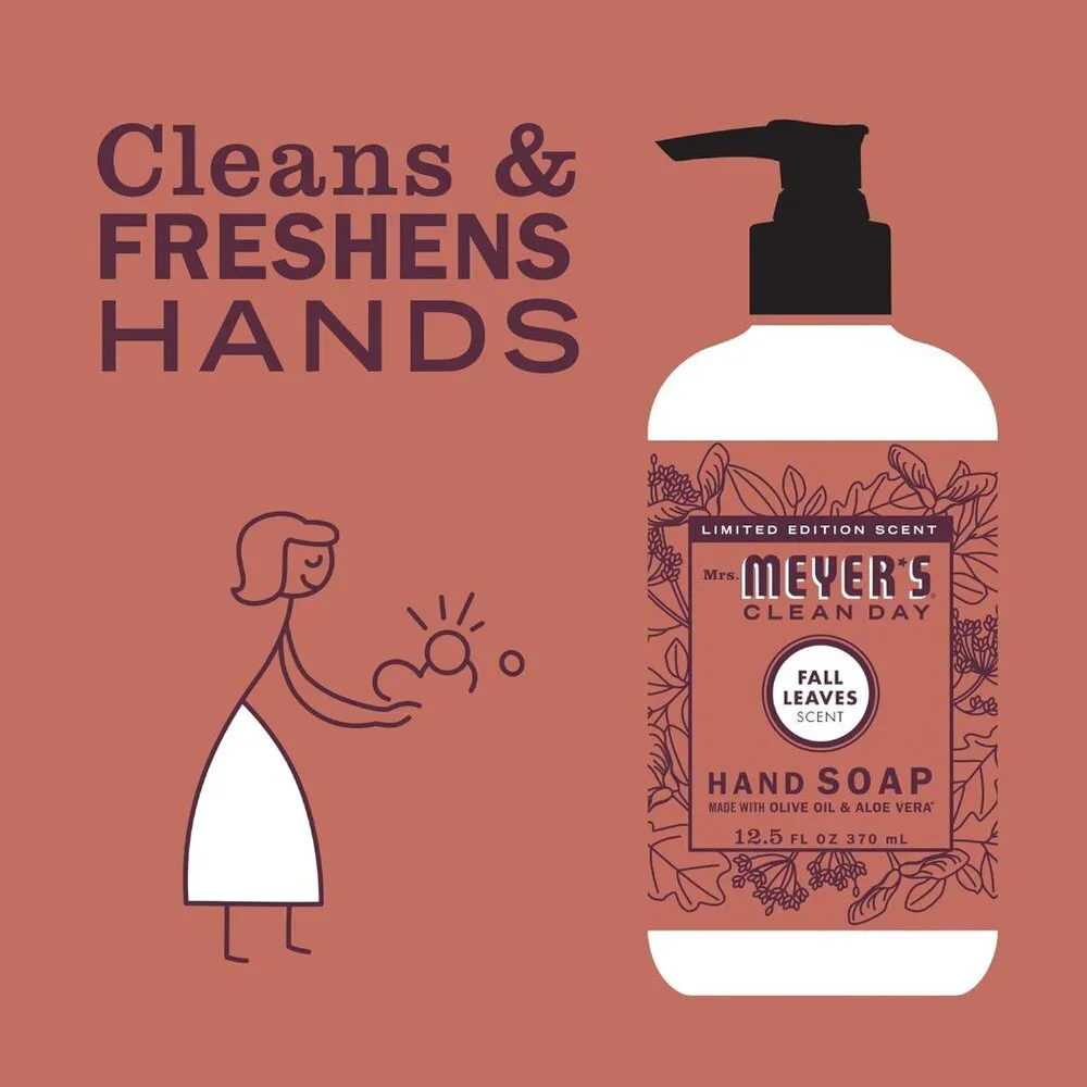 CLEAN DAY Fall Leaves Hand Soap - Moisturizing, 12.5 oz Cruelty-Free Formula